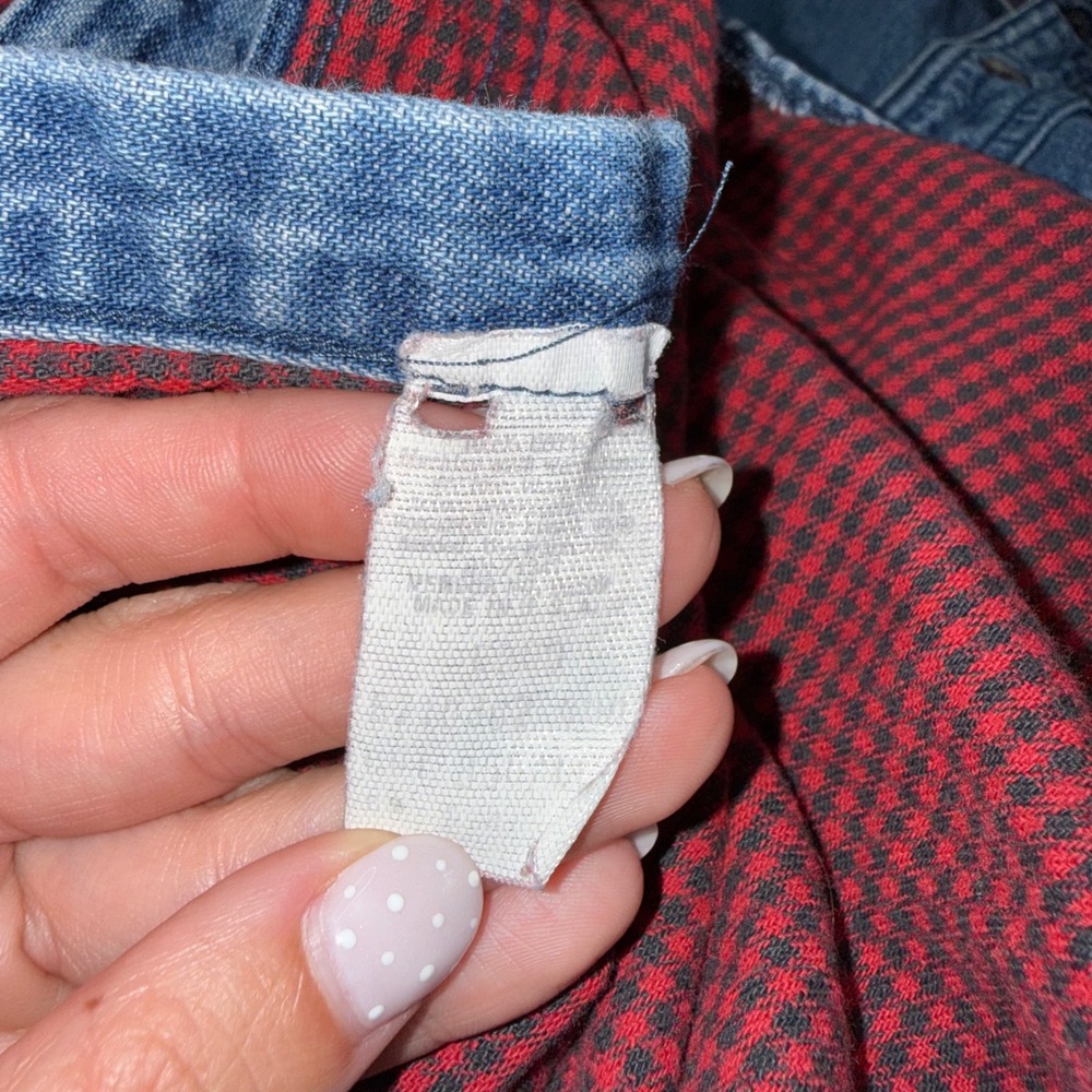 LL Bean Flannel Lined Denim Shirt Mens Large Blue Vintage Made in USA Workwear - Picture 4 of 7